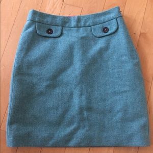Green wool mini with button detail